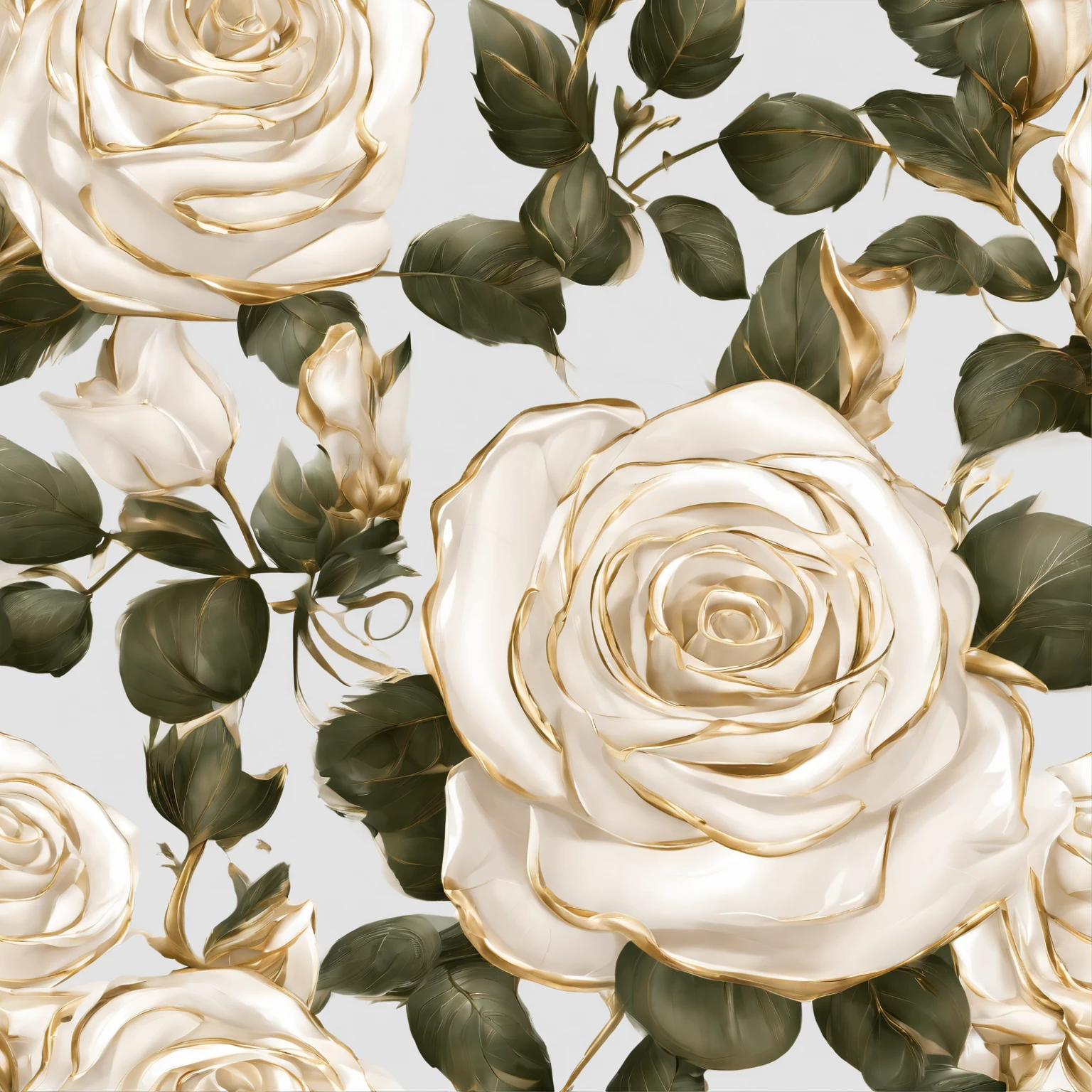 White rose with gold