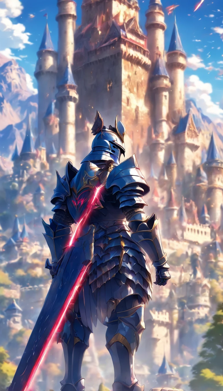 (best quality, masterpiece), a colossal moving mech castle, an engineering marvel that traverses the land with a commanding presence. Its towering walls are fortified with intricate designs, adorned with menacing turrets and battlements. The castle strides forward on massive legs, carrying an air of both regality and indomitable strength. Best quality, intricate details, clean lines, eye-catching composition, soft tones, anime realism, perfect illustration, ultra high definition, 8k