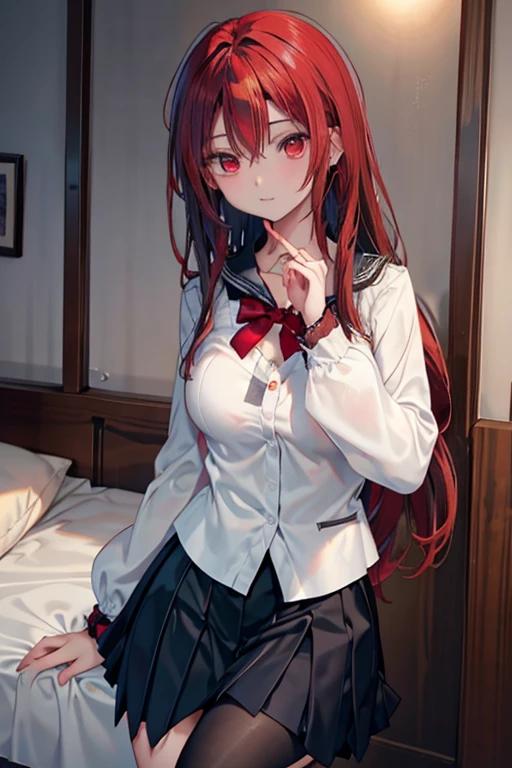 masterpiece, 1girl, nsfw, makise kurisu, white shirt, no pants, ((pussy)), vulva, standing, spread legs,cozy, sensual, embarassed, puffy, aroused, night, warm colors, piajama,BREAK red haired, BREAK blue eyes, long hair, perfect face,expressive eyes, cuteBREAK no panties, naked