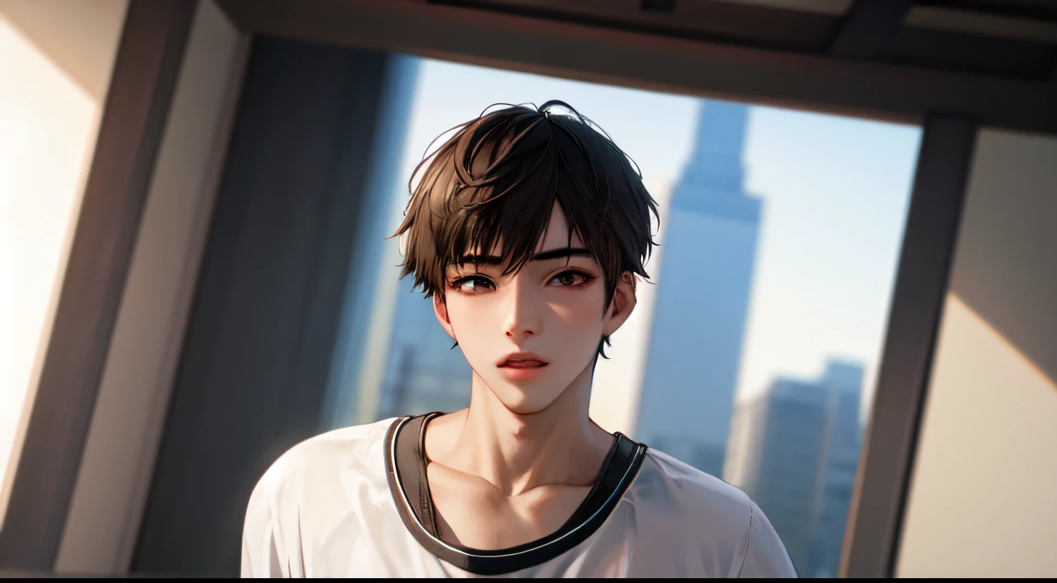 ((best quality)), ((masterpiece)), (detailed), perfect face, boy, short hair, sporty, hip hop