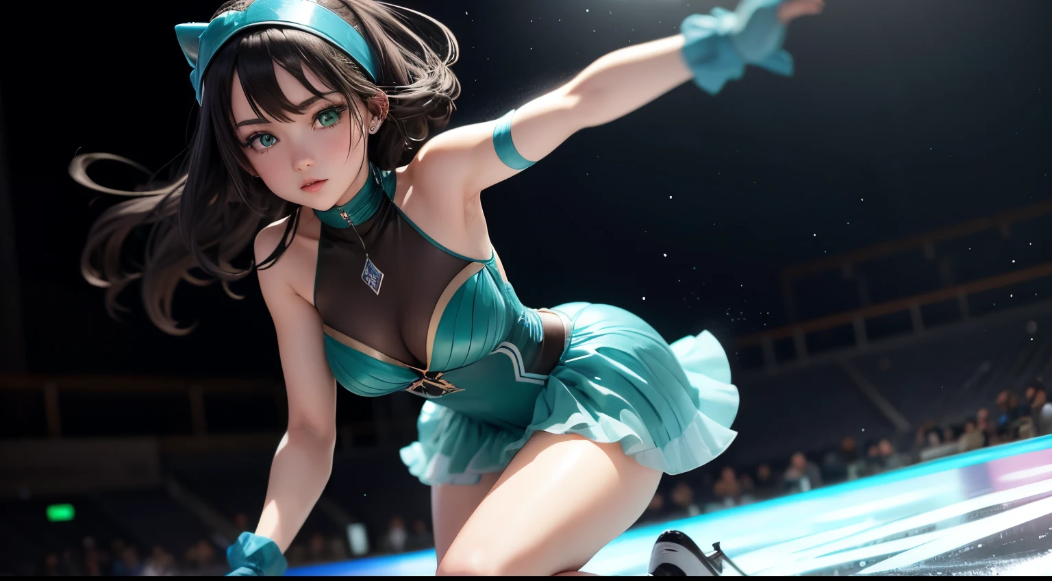 Anime Girl blue-green eyes, dark hair in Ice Skating Shows