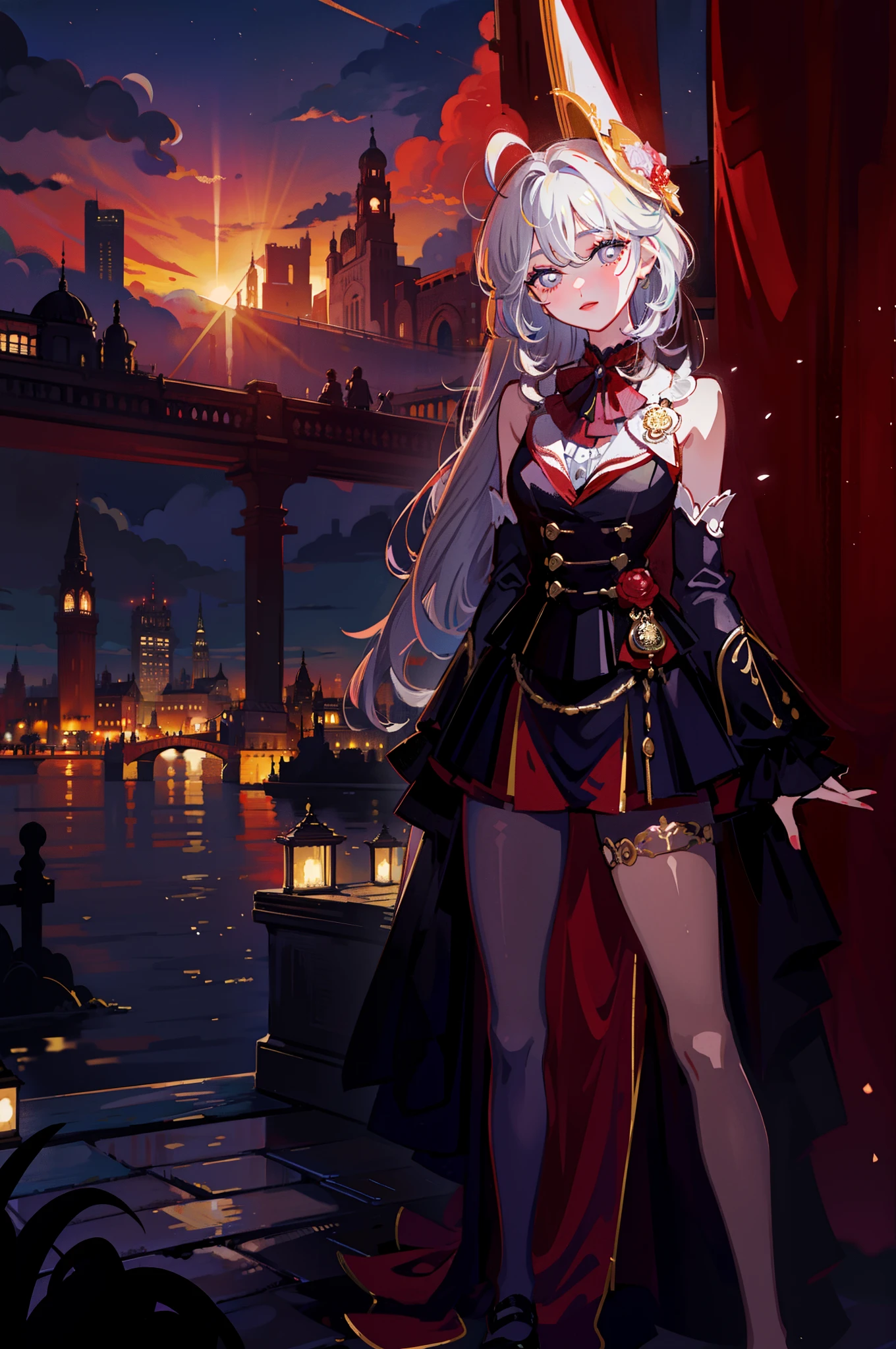 Red clothes， lacy clothing， Besandos Lindament， Yaoi， Besandos， Enflentandoesandos Juntoeing in love， Taejun， Bethanes boca boca boca， Chico Rubio and Chico Perirojo， （（（tmasterpiece）））， style of artstation， jpn， 4K，8K，16k，hyper HD， Short hair details， looking over city， With city lights as background