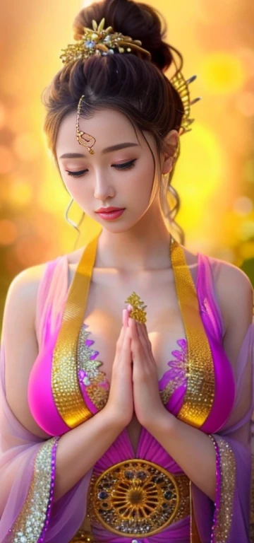 Photo of a beautiful girl wearing a golden micro bikini,a beauty girl，dark brown  hair， anime goddess beautiful goddess , ancient goddess, ((a beautiful fantasy empress)), Goddess. extremely high detail, goddess queen, extremely detailed goddess shot, golden goddess, goddess of Japan, cinematic goddess body shot, Young Goddess, , Trending on CGSTATION, Goddess of Beauty，sexy photo pouch body，Beautiful Girl&#39;Rocket Tits，Colossal tits，A sexy，Beautiful Girl Goddess，kawaii、Gekikawa、