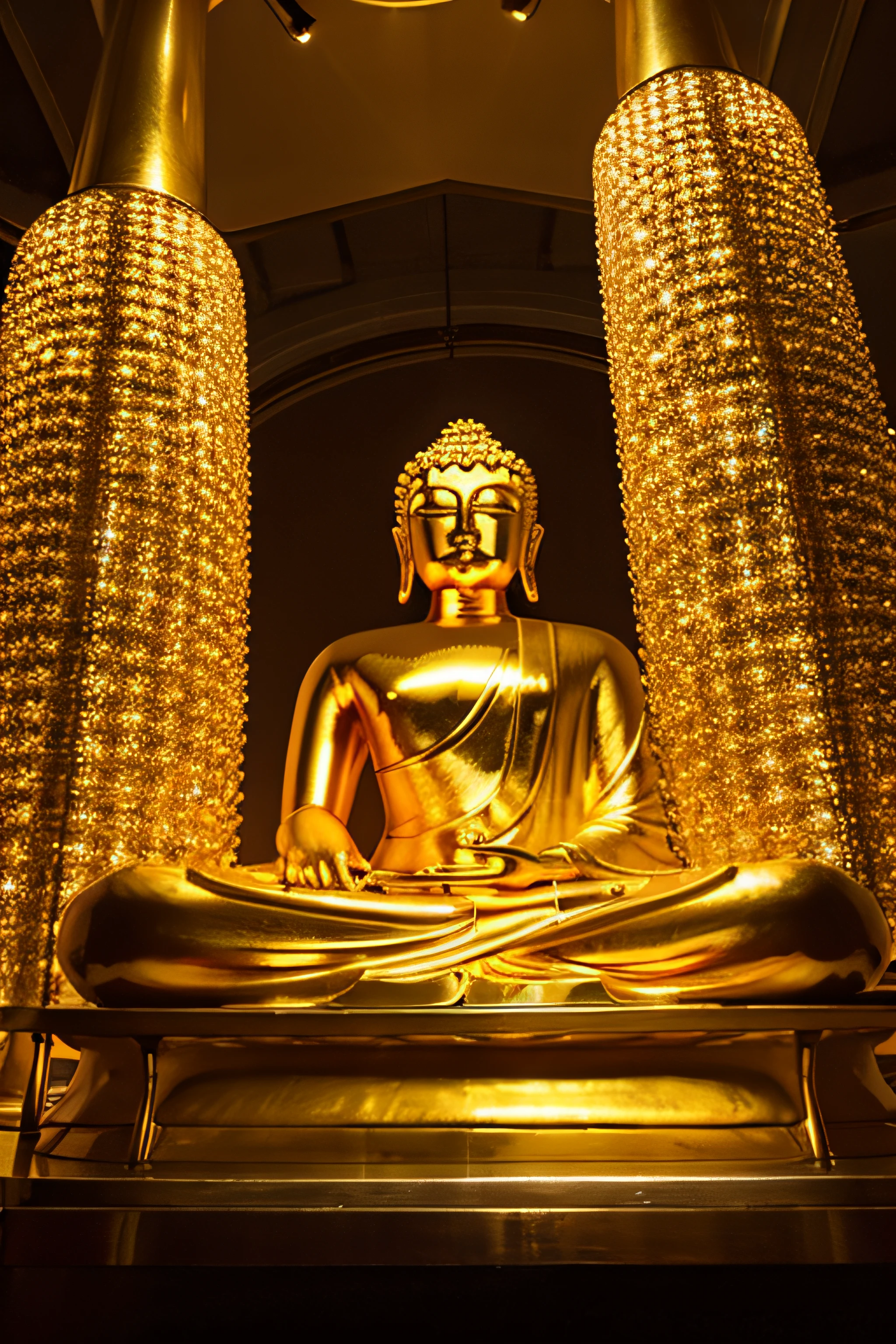 Big buddha　The large　golden colored　Deities々Right　the light shines on my back　Shines　Dazzling　optic　发optic