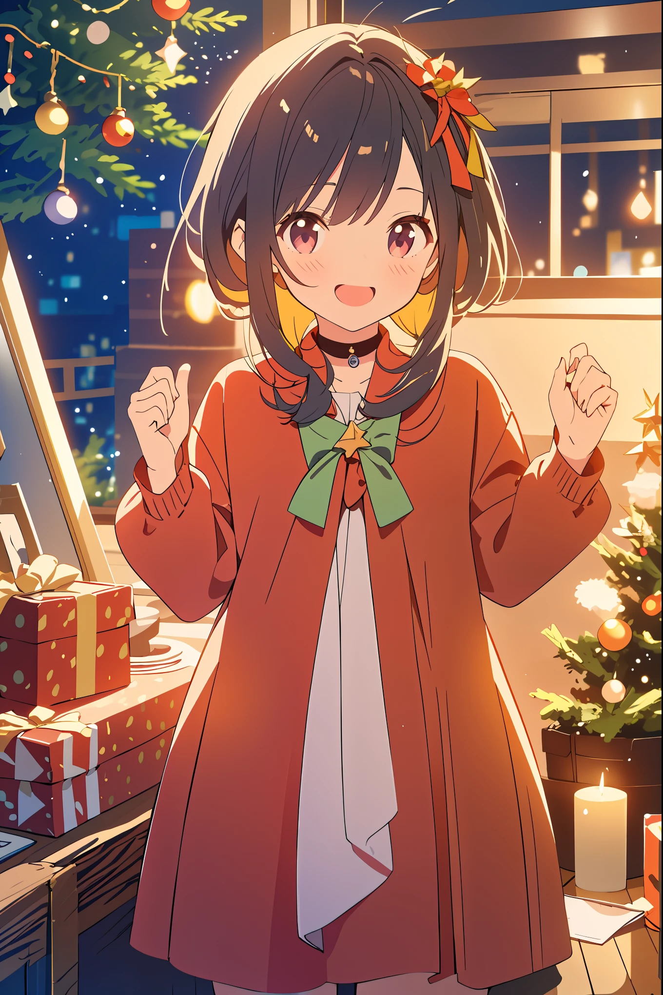 (best quality,4k,8k,highres,masterpiece:1.2),ultra-detailed,realistic,gifts,table,Christmas tree,decorations,wrapping ,bows,ribbon,presents,holiday spirit,vibrant colors,warm lighting,cozy atmosphere,toys,cards,candles,snowflakes,joyful,celebration,exquisite details,exciting surprises,shiny ornaments,sparkling tinsel,beautifully wrapped,excited children,anticipation,festive mood,magical ambiance,delightful moment,wonderful memories,family gathering,cheerful faces,Christmas magic,extravagant,abundance of presents,HDR,UHD,studio lighting,ultra-fine painting,sharp focus,physically-based rendering,professional,vivid colors,bokeh