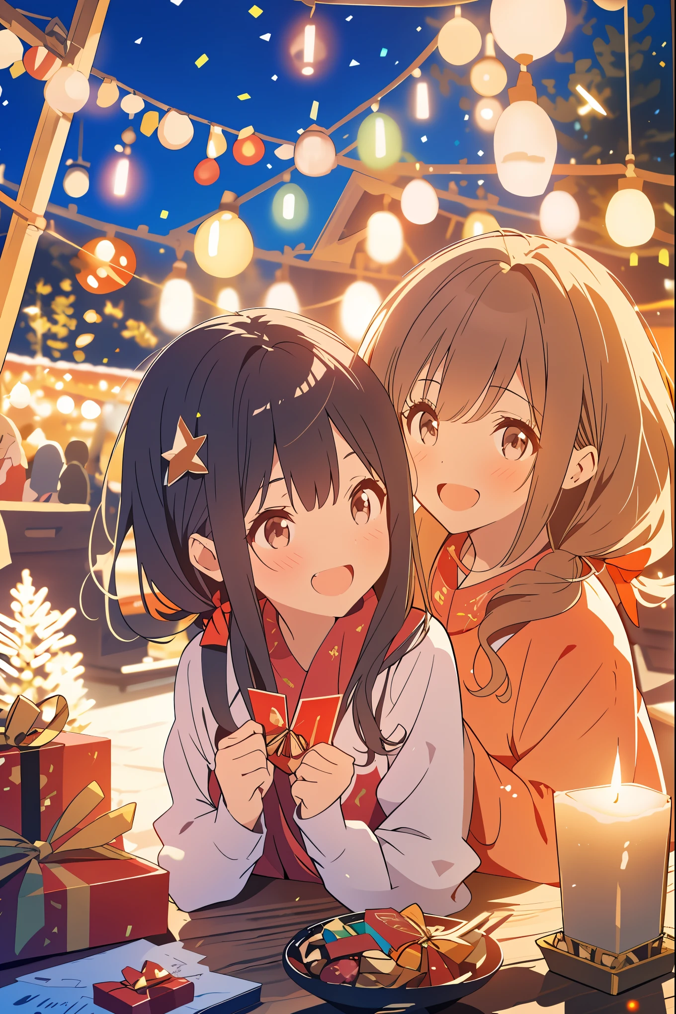 (best quality,4k,8k,highres,masterpiece:1.2),ultra-detailed,realistic,gifts,table,Christmas tree,decorations,wrapping ,bows,ribbon,presents,holiday spirit,vibrant colors,warm lighting,cozy atmosphere,toys,cards,candles,snowflakes,joyful,celebration,exquisite details,exciting surprises,shiny ornaments,sparkling tinsel,beautifully wrapped,excited children,anticipation,festive mood,magical ambiance,delightful moment,wonderful memories,family gathering,cheerful faces,Christmas magic,extravagant,abundance of presents,HDR,UHD,studio lighting,ultra-fine painting,sharp focus,physically-based rendering,professional,vivid colors,bokeh