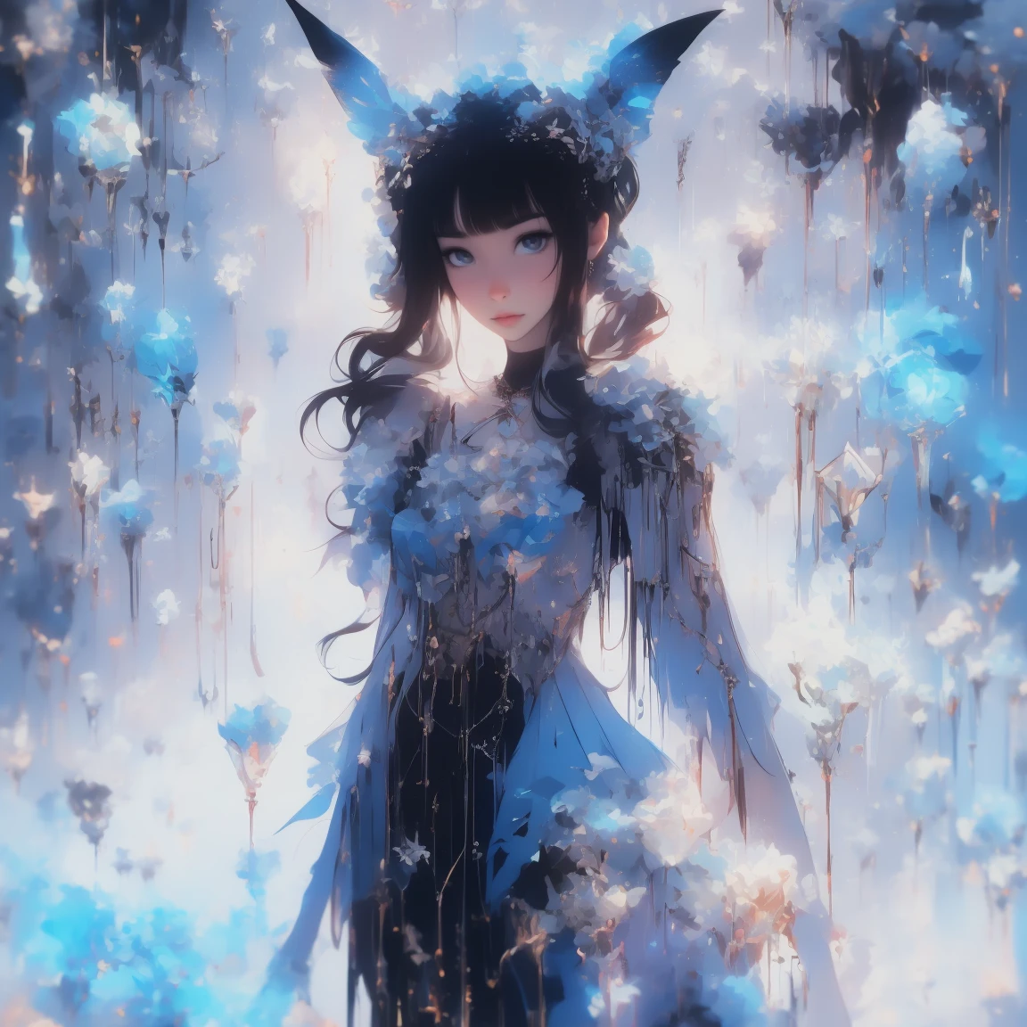 a beauty fairy girl,with fairy wing,(Ultra Details) ,full body,Vibrant colors, softfocus, light leaks, dreamy ambiance, experimental charm, nostalgic appeal BREAK color field painting, Large spread of colors, abstract expressionism, bold hues, emotional impact, atmospheric depth, Minimalist approach break, , diverse, colourfull, long, Colorful hair 🌈, Dark clothes, white stardust in dark areas, Absurde, hight resolution, ultra-detailliert, (1girl in : 1.3), Vibrant colors, softfocus, light leaks, dreamy ambiance,