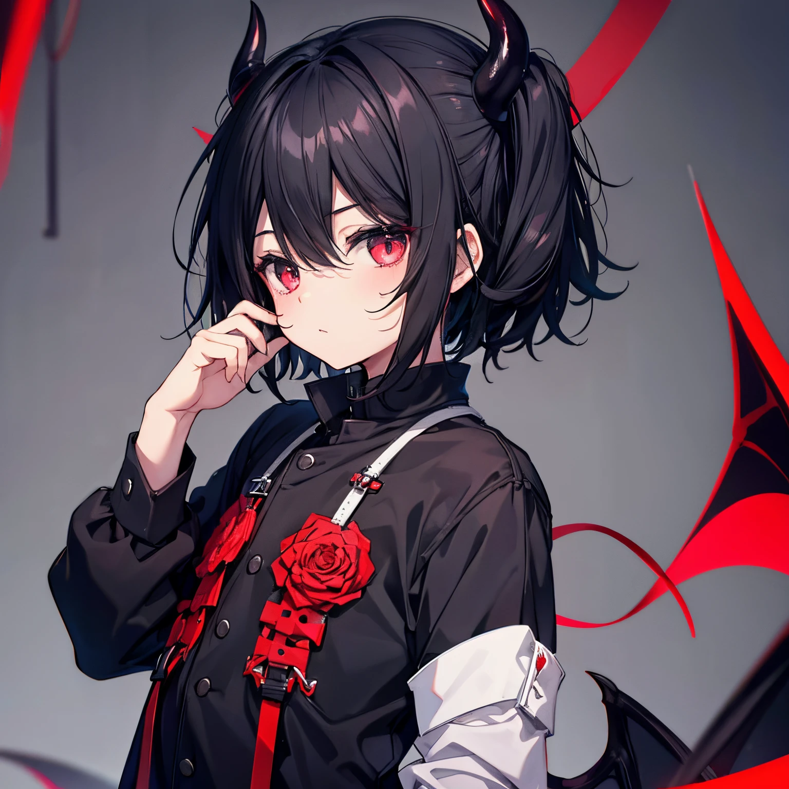 Shota black haired demon BOY