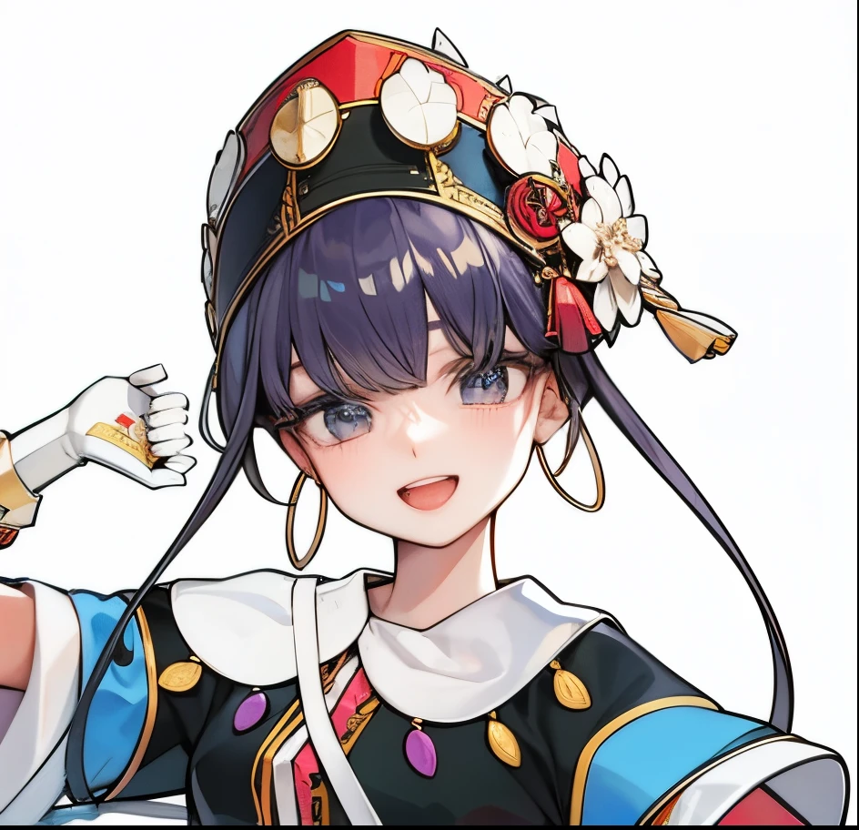 Rich garment details,Rich head decoration details,ethnic decoration,silverware decoration,Add details to the original,original clothing color,Add details based on the original image,offcial art,Ethnic minority costumes,Colorful ethnic costumes