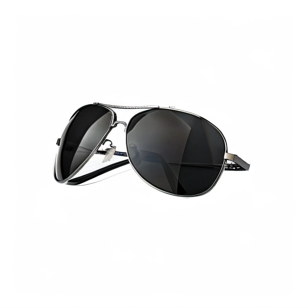 a pair of sunglasses, black flake sunglasses, sun glasses, big sunglasses, Polarized lenses, Reflective,((tmasterpiece,Best quality at best)),(8K,Best quality at best,tmasterpiece:1.2)