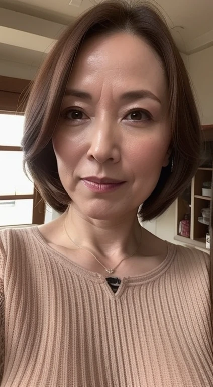 (Masterpiece:1.4),(67-year-old woman:1.4),(Wrinkles on the face1.2),smile,nude,sexy pose