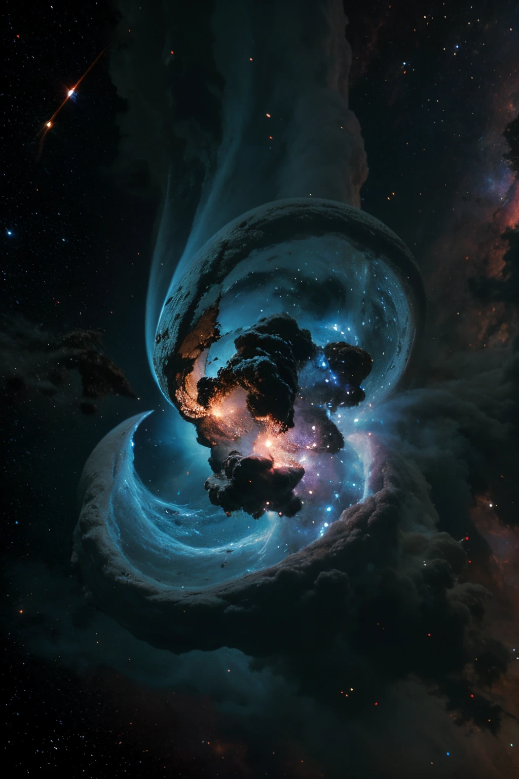 big nebula cloud, closeup
