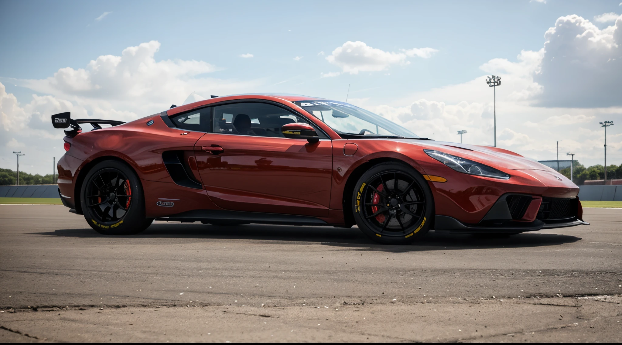 sportd car on the racetrack