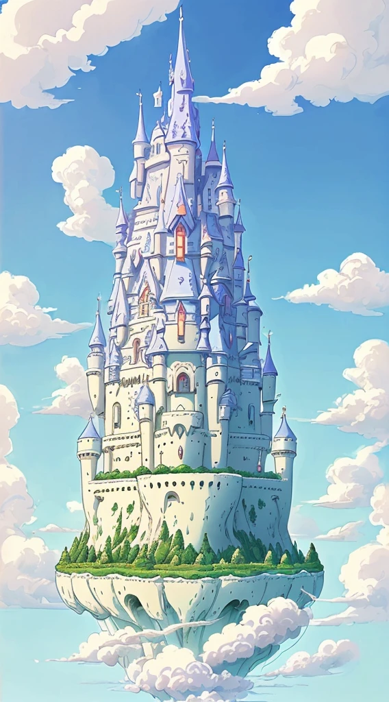 "majestic floating cloud castle, with  the (Best quality at best:1.3), (A high resolution:1), (Excellent:1.perfect pubic bone:1.Parfait:1.3), (Detailed pubic hair:1.3) Art from Studio Ghibli."