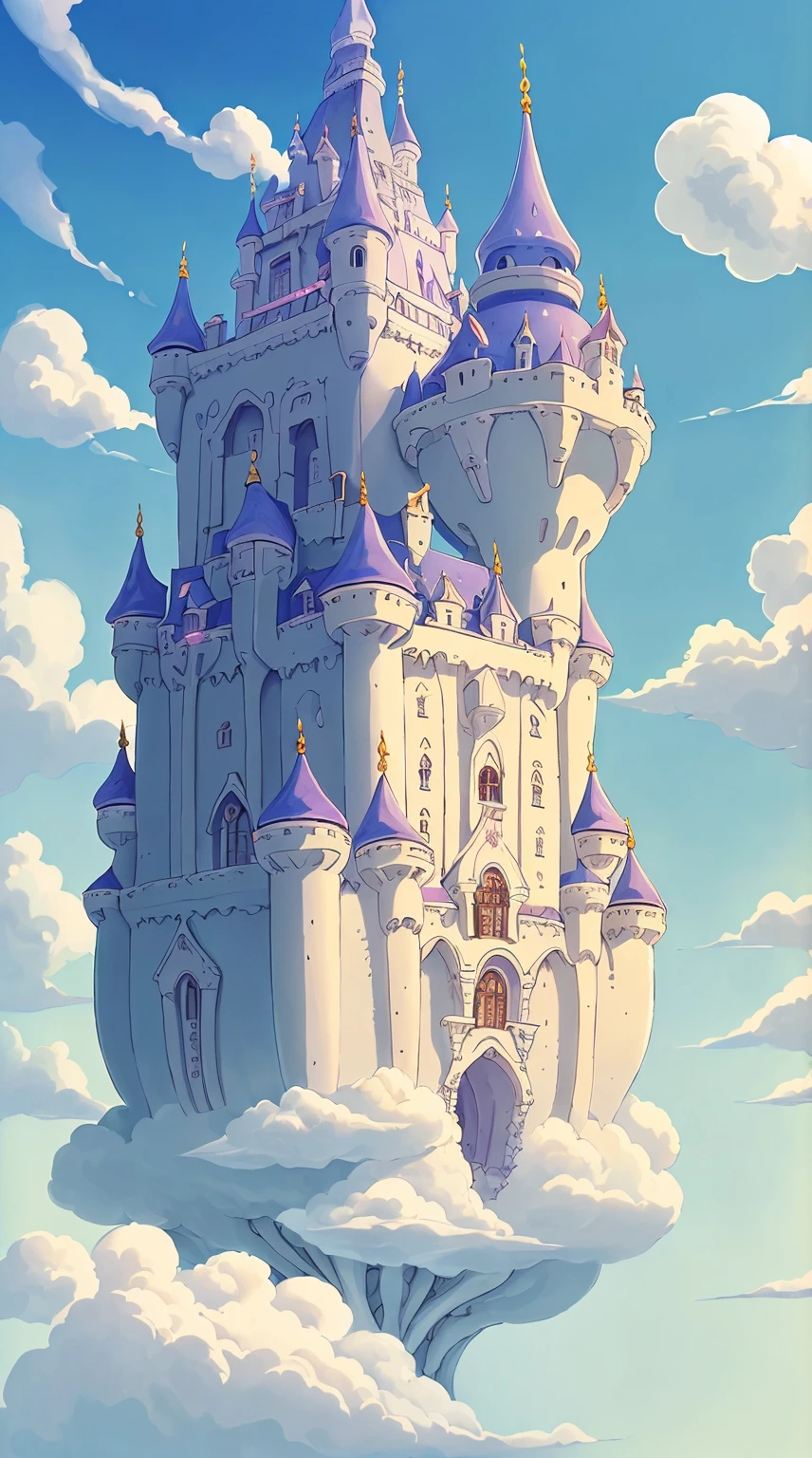 "majestic floating cloud castle, with the (Best quality:1.3), (A high resolution:1), (Excellent:1.perfect pubic bone:1.Parfait:1.3), (Detailed pubic hair:1.3) Art from Studio Ghibli."