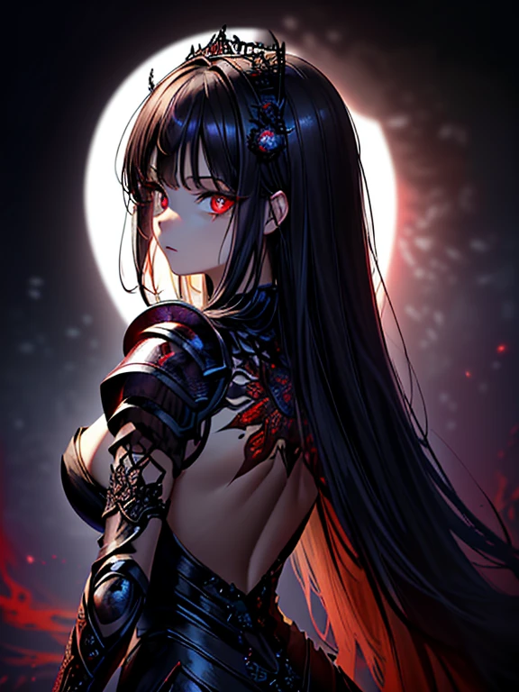 ((​masterpiece、top-quality:1.5、a high chroma:1.5、ultra-detailliert、high-resolution illustrations:1.5、Ultra-high-definition CG、8k size wallpaper、offcial art))、((s fractal art:1.5))、(highly colorful:1.5),(from behind:1.8),(1girl),(Cute little girl s:1.5)(Shining red eyes:1.5),(Beautiful face:1.5,Beautiful eyes:1.5)、(close to viewer:1.5),
(clear face:1.3)、(sexy body),((Detailed dark fantasy armor dress:1.5)),((intricate detailes,detailed dress)), (Beautiful dress in every detail),(large breasts:1.5),(Shining red eyes:1.2),(upper body:1.5)、(metal shine:1.5),Dark Fantasy,云、colourfull