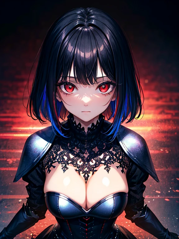 ((masterpiece、top-quality:1.5、a high chroma:1.5、ultra-detailliert、high-resolution illustrations:1.5、Ultra-high-definition CG、8k size wallpaper、offcial art))、((s fractal art:1.5))、(highly colorful:1.5),(from above:1.8),(1girl),(Cute s:1.5)(Shining red eyes:1.5),(Beautiful face:1.5,Beautiful eyes:1.5)、(close to viewer:1.5),
(clear face:1.3)、(sexy body),((Detailed dark fantasy armor dress:1.5)),((intricate detailes,detailed dress)), (Beautiful dress in every detail),(large breasts:1.5),(Shining red eyes:1.2),(upper body:1.8)、(metal shine:1.5),Dark Fantasy,云、colourfull