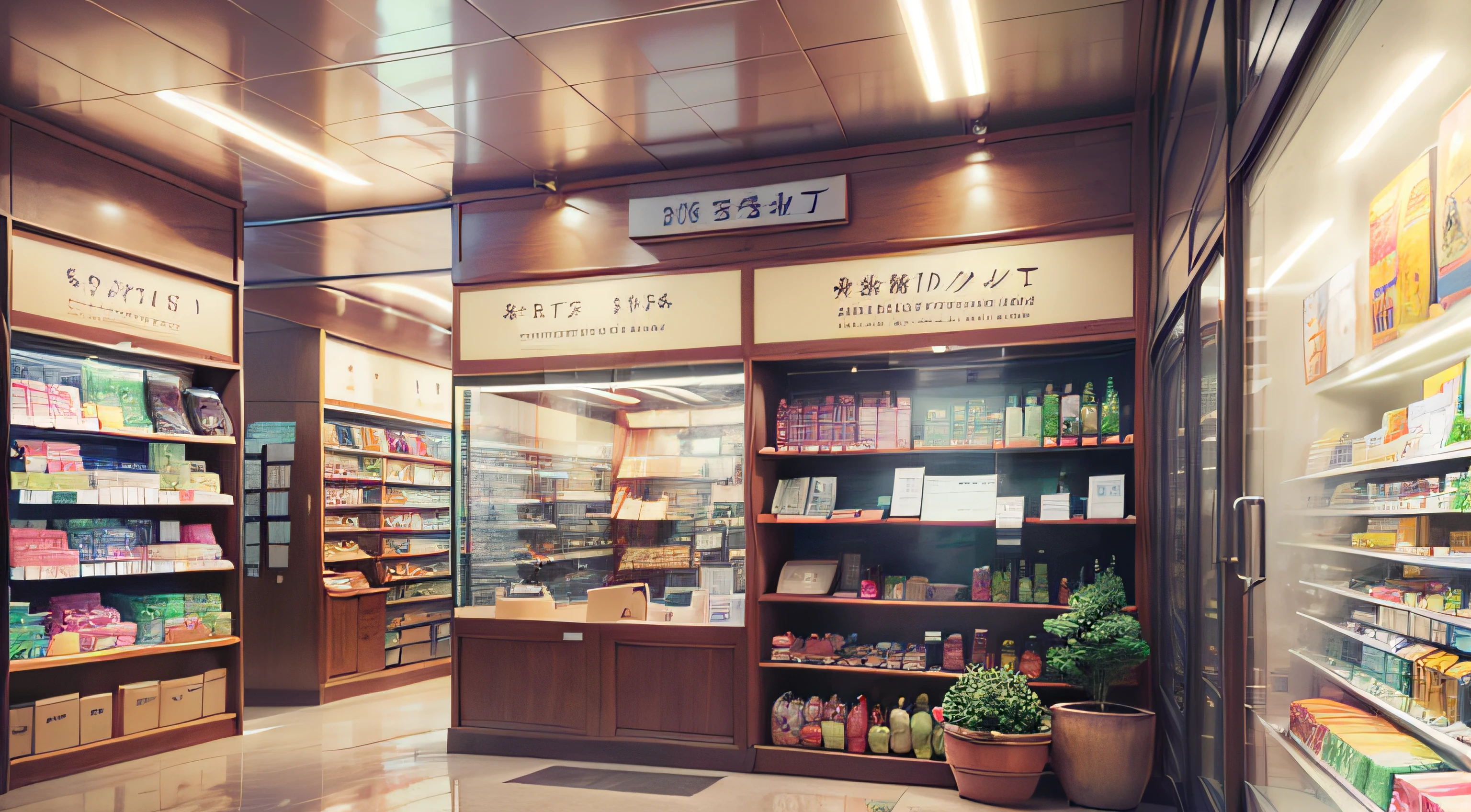 inside pharmacy, cartoon style --auto --s2