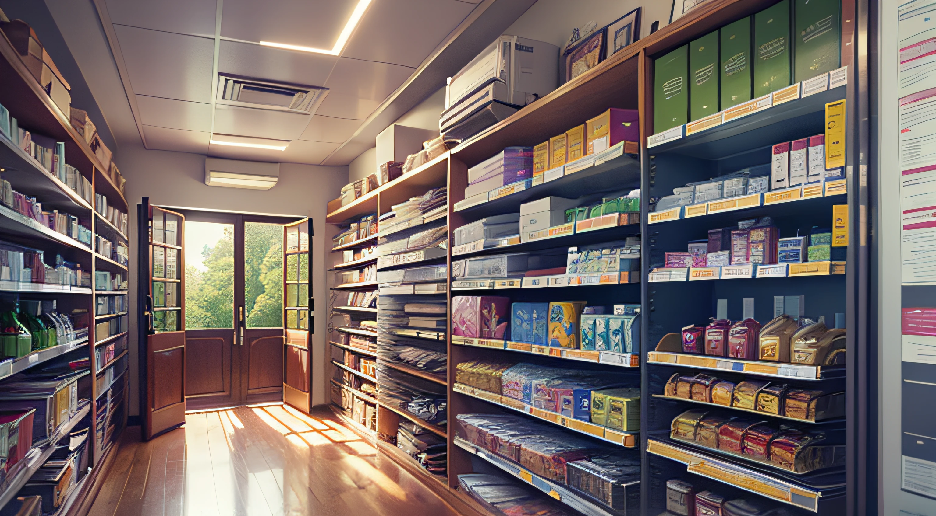 inside pharmacy, cartoon style --auto --s2
