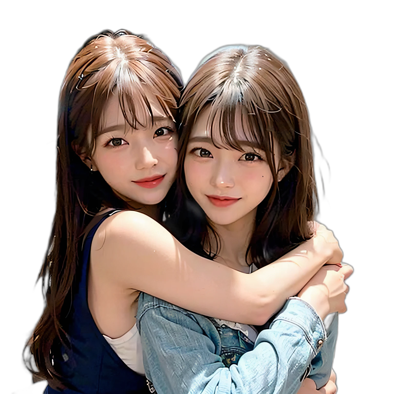 Henya Henya Smile、2 girls in、Hugging、Big、