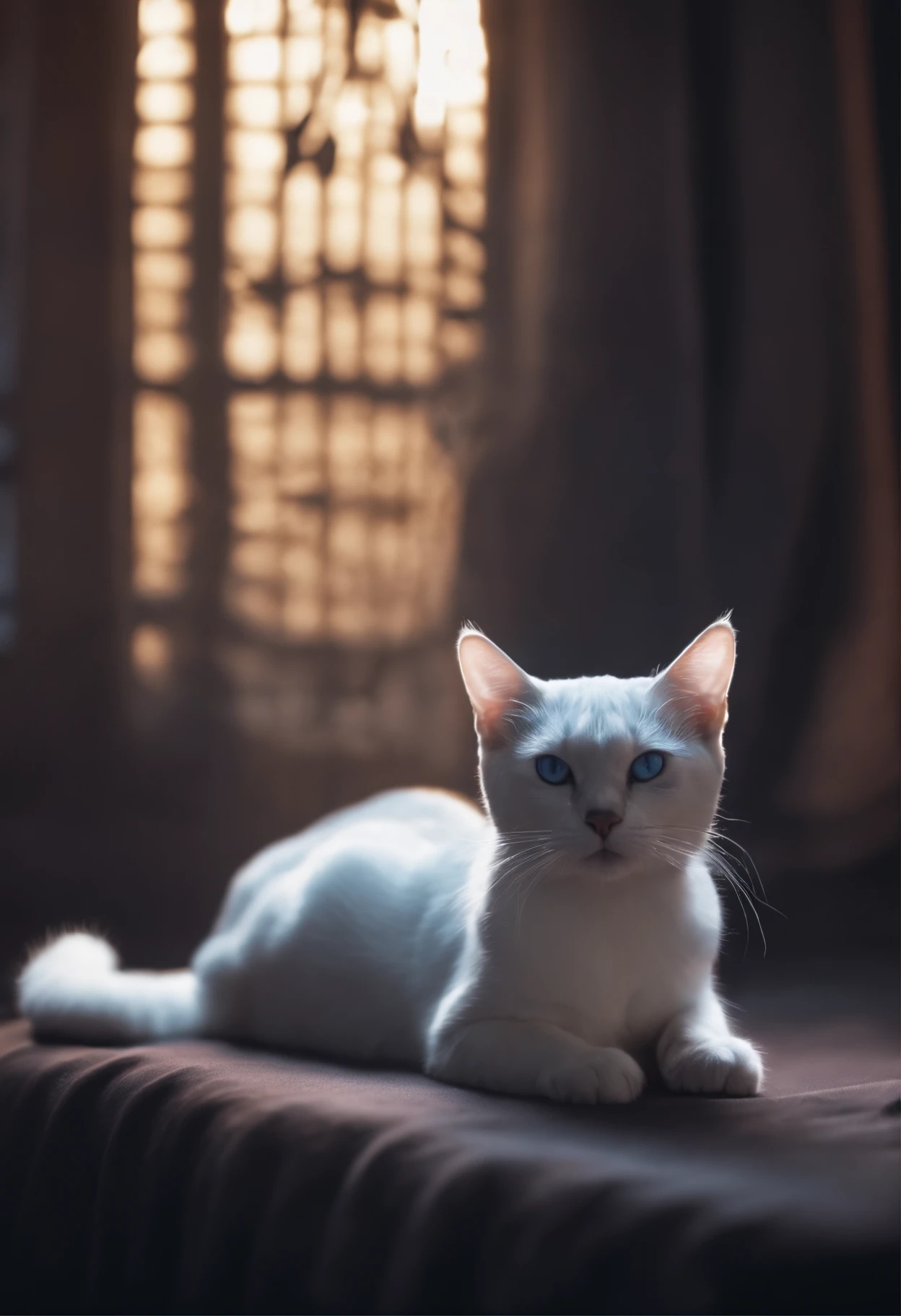 (((transparent ethereal cat))),cleanness,,Emits blue-violet light,glowing effect,natta,My body is like medium shot, Highly detailed and ultra-realistic visuals,oc rendered,Shot using 70mm-AR