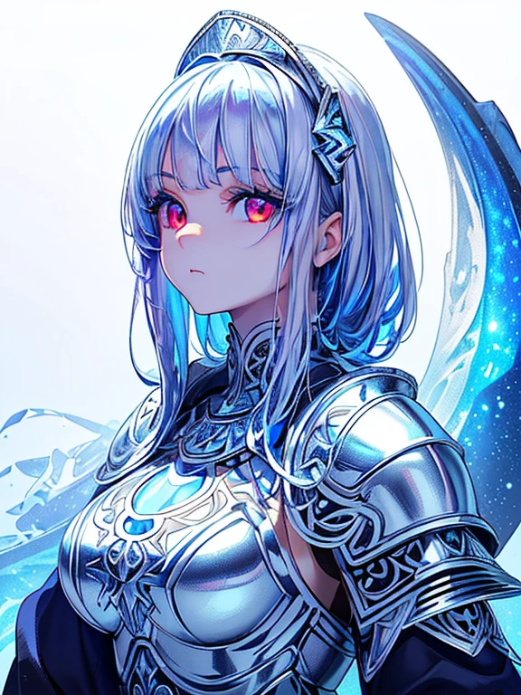 ((masterpiece、top-quality:1.5、a high chroma:1.5、ultra-detailliert、high-resolution illustrations:1.5、Ultra-high-definition CG、8k size wallpaper、offcial art))、(highly colorful:1.5),(front view:1.8),(1girl),(Princess knight),(Cute little girl s:1.5)(Shining red eyes:1.5),(Beautiful face:1.5,Beautiful eyes:1.5)、(close to viewer:1.5),
(clear face:1.3)、(sexy body),((Detailed fantasy 、white plate armor:1.5)),((intricate detailes,detailed dress)), (Beautiful dress in every detail),(medium breasts:1.5),(Shining blue eyes:1.5),(Shining blue eyes:1.5)、(upper body:1.8)、(metal shine:1.5),white plate armor ,Fantasy,云、colourfull