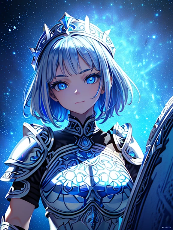 ((​masterpiece、top-quality:1.5、a high chroma:1.5、ultra-detailliert、high-resolution illustrations:1.5、Ultra-high-definition CG、8k size wallpaper、offcial art))、(spiral of light),(highly colorful:1.5),(front view:1.8),(1girl),(Princess knight),(Cute little girl s:1.5)、(Shining blue eyes:1.5),(Beautiful face:1.5,Beautiful eyes:1.5)、(close to viewer:1.5),
(clear face:1.3)、(sexy body),((Detailed fantasy 、white plate armor:1.5)),((intricate detailes,detailed plate armor)), (Beautiful plate armor in every detail),(medium breasts:1.5),,(Shining blue eyes:1.8)、(upper body:1.8)、(metal shine:1.5),white plate armor ,Fantasy,云、colourfull