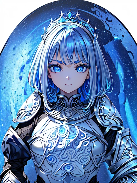 ((​masterpiece、top-quality:1.5、a high chroma:1.5、ultra-detailliert、high-resolution illustrations:1.5、Ultra-high-definition CG、8k size wallpaper、offcial art))、(spiral of light),(highly colorful:1.5),(front view:1.8),(1girl),(Princess knight),(Cute little girl s:1.5)、(Shining blue eyes:1.5),(Beautiful face:1.5,Beautiful eyes:1.5)、(close to viewer:1.5),
(clear face:1.3)、(sexy body),((Detailed fantasy 、white plate armor:1.5)),((intricate detailes,detailed plate armor)), (Beautiful plate armor in every detail),(medium breasts:1.5),,(Shining blue eyes:1.8)、(upper body:1.8)、(metal shine:1.5),white plate armor ,Fantasy,云、colourfull