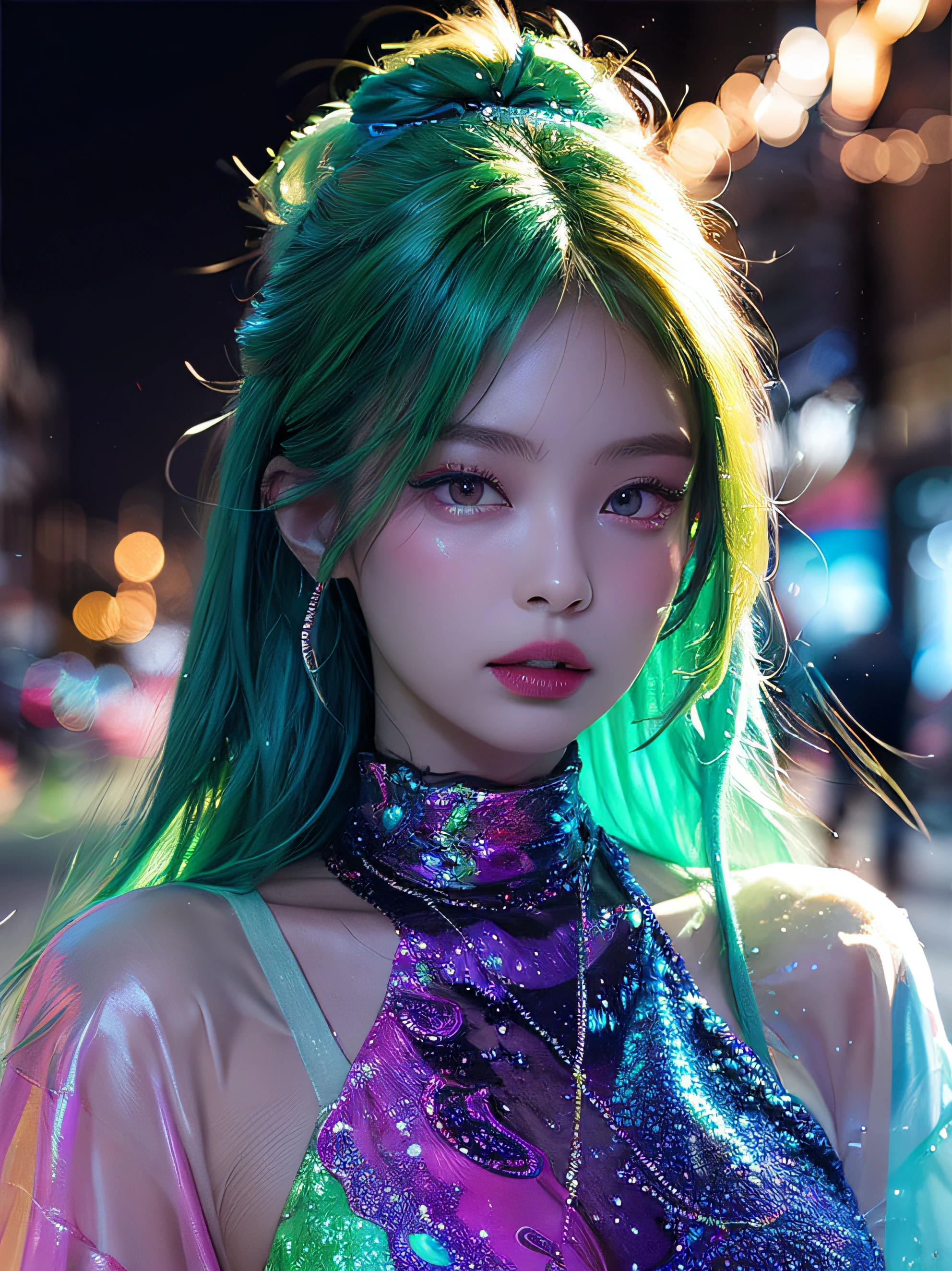 glow in the dark ，Bioluminescent color glow , paint splatter，Glamorous psychedelic surreal neon amazing universe beautiful gorgeous woman in bright colorful neon lightark Reiden、daniel merriam、Bright neon colors in the style of Frank Frazeta and Boris Vallejo, 、fashionable attire，sandals，ultra-realistic realism, psychedelia,  opulent, Beautiful, finedetail, intricately details, ultra - detailed, Oil painting, Complex colors, Jennie Kim,