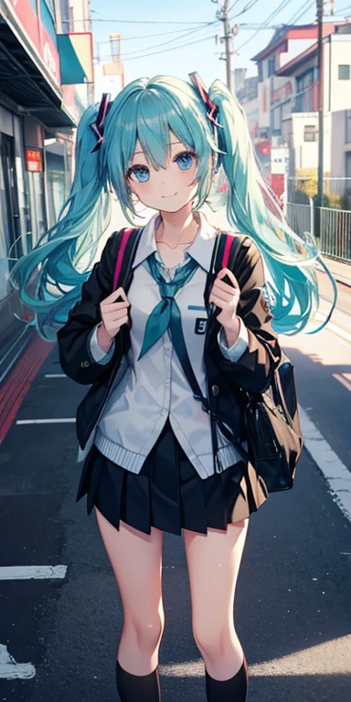 ssmile, Solo, miku hatsune A smile 校服 a black skirt Commuting to school