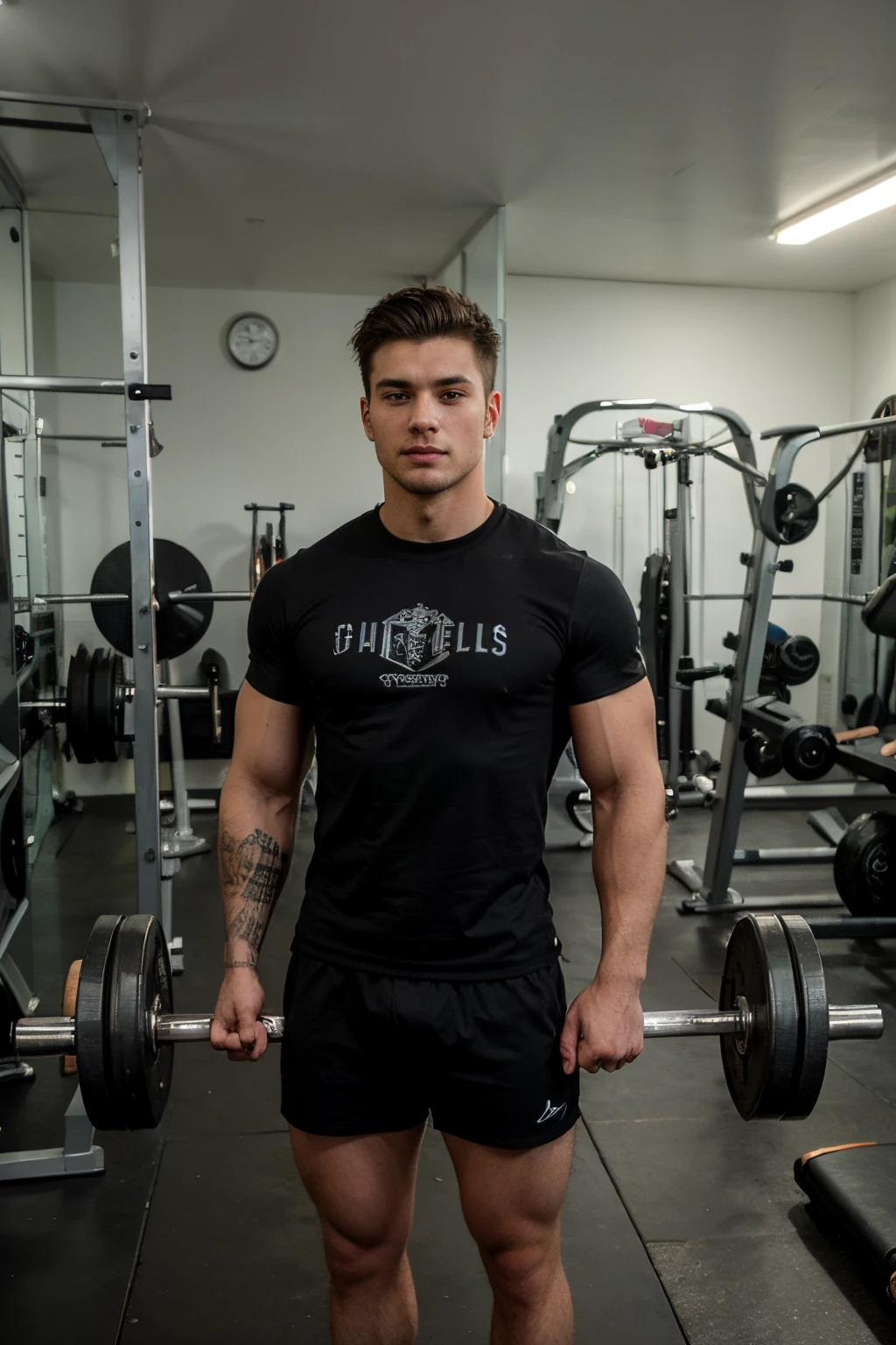 ((best quality)), ((masterpiece)), (detailed), perfect face,
Handsome guy, 24 years old, good looking, gothic, hacker, nice body, dominant, black clothing, standing outside a gym. lifting dumbells