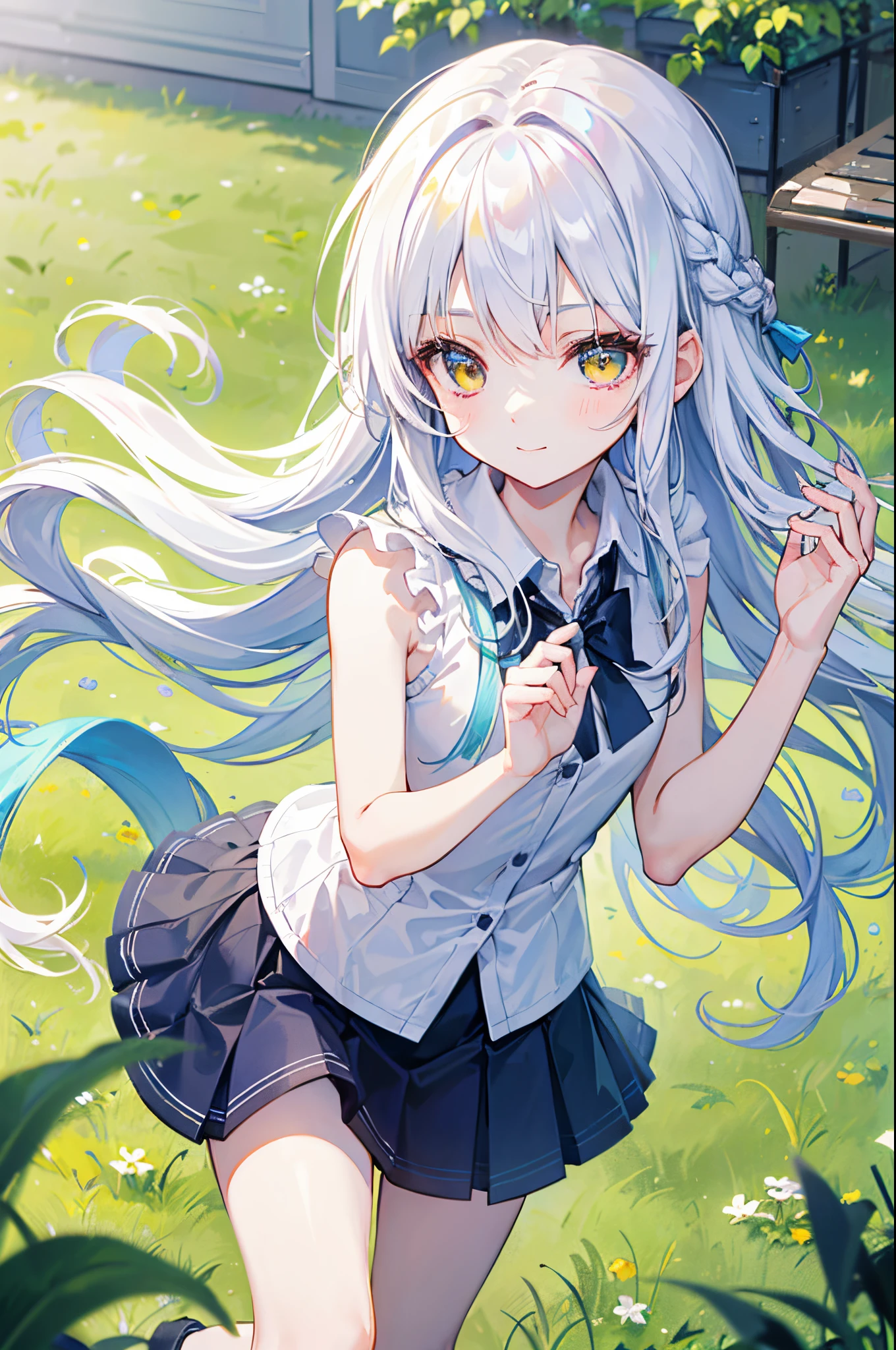 (safe:1.10), best quality, masterpiece, highres, solo, (shiroko_bluearchive:1.10), (smiling, happy, close the mouth, school uniform, delicate clothes:1.2), (anatomically correct:1.4), looking at viewer, frontal, close-up, thighs, standing