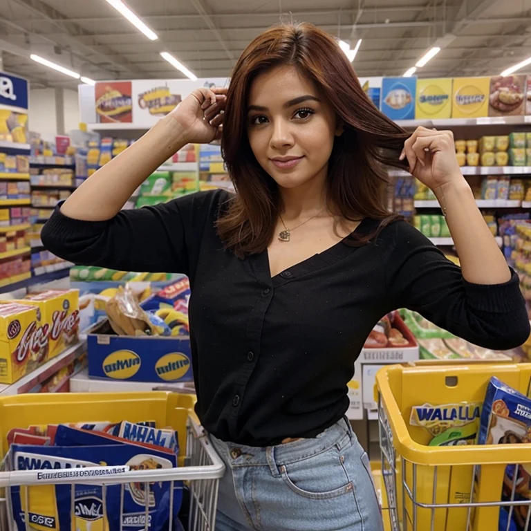 Brasileira completamente nua no wallmart com cabelos vermelhos