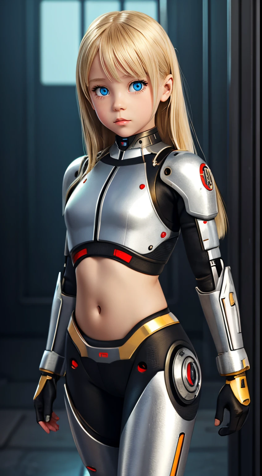 cyborg girl artistic realistic full body blond russian ***********