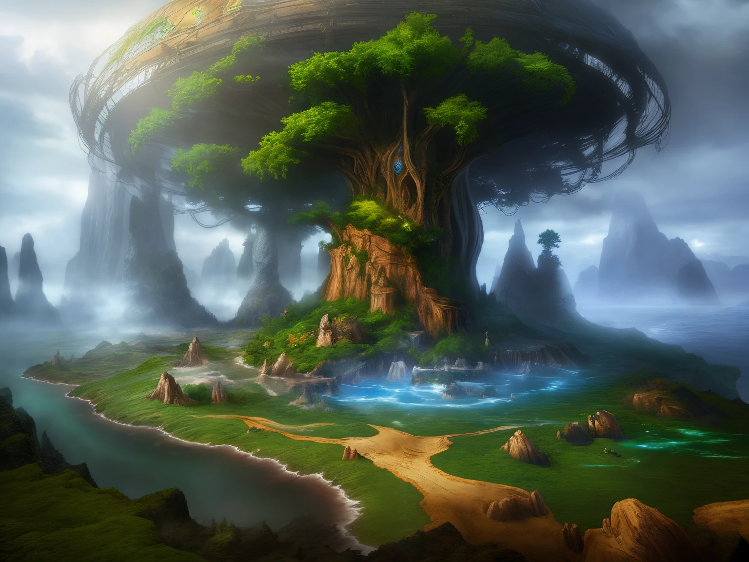 a fantasy world,large commercial style,Large game CG scenes,16K HD resolution