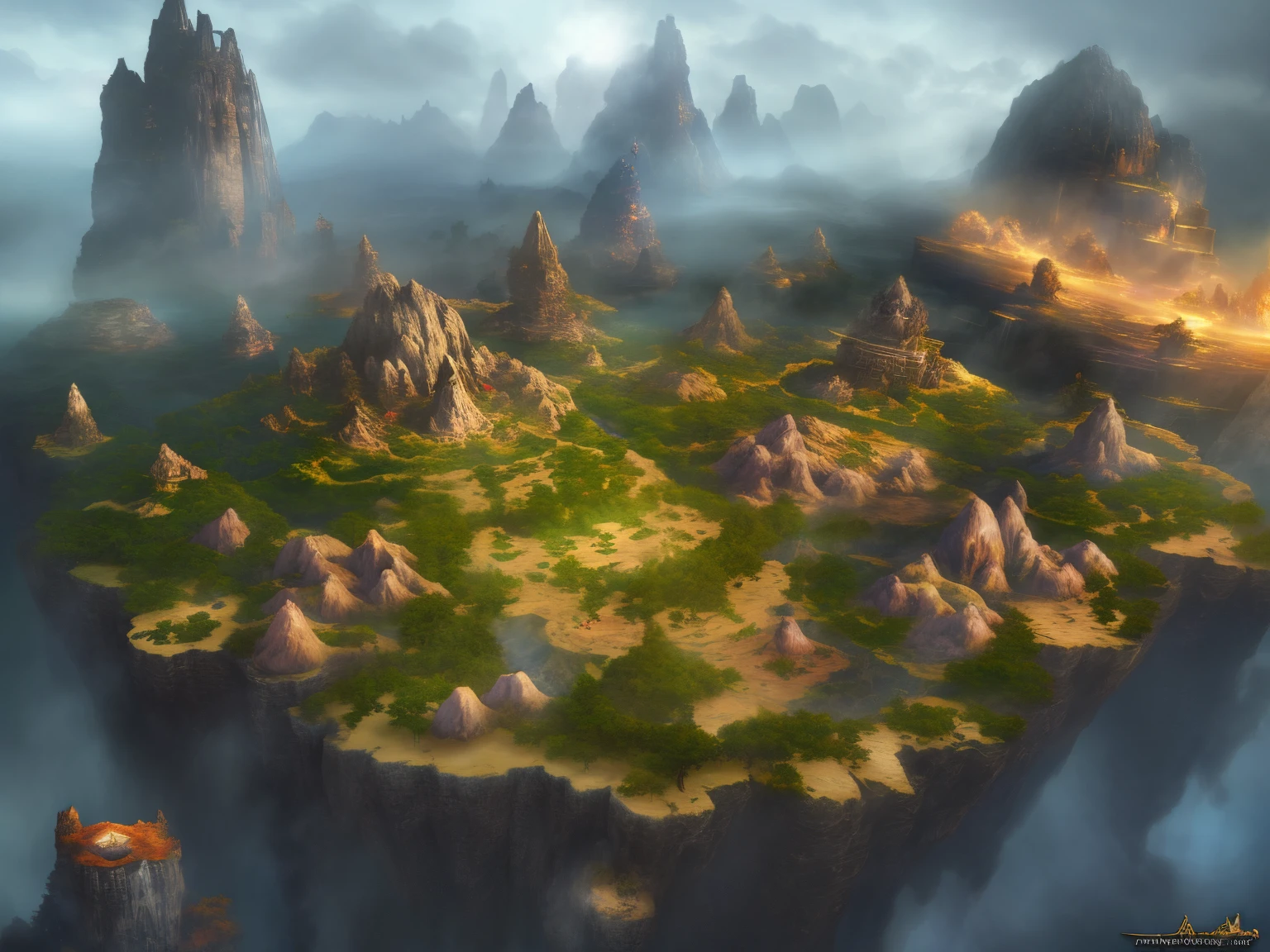 a fantasy world,large commercial style,Large game CG scenes,16K HD resolution