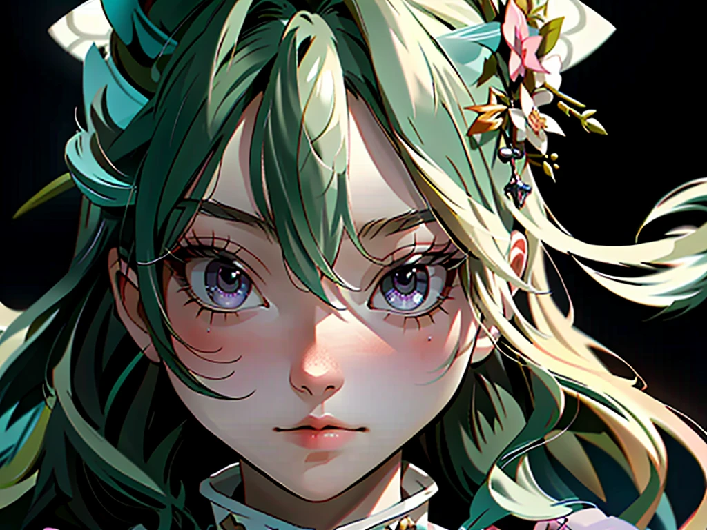absurd resolution, A high resolution, (master piece: 1.4), Ultra - Detailed, 1 girl, looking from above, Space, Outlined eyes,long eyelashes, Beautiful Details,16k