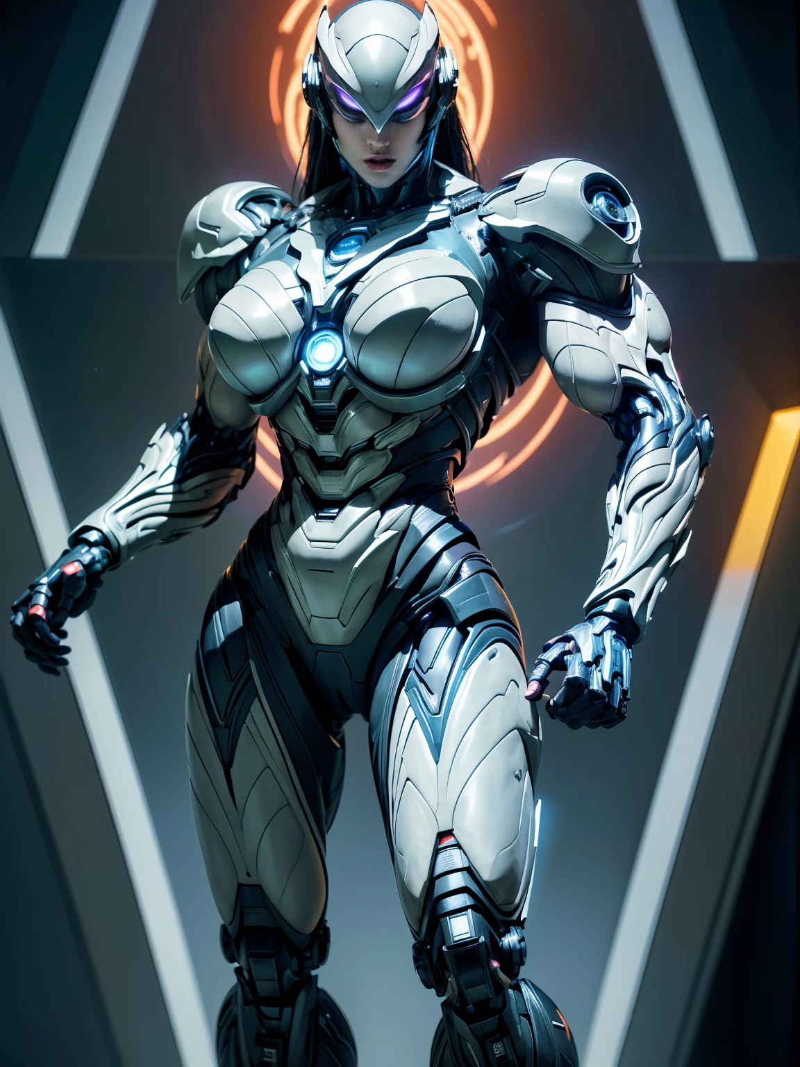 Cinematic, hyper-detailed, and insanely detailed, this artwork captures the essence of megan fox with breathtaking beauty. The color grading is beautifully done, enhancing the overall cinematic feel. Unreal Engine brings her anatomic cybernetic muscle suit to life, appearing even more mesmerizing. With the use of depth of field (DOF), every detail is focused and accentuated, drawing attention to her eyes and the intricate design of the anatomic cybernetic muscle suit . The image resolution is at its peak, utilizing super-resolution technology to ensure every pixel is perfect. Cinematic lighting enhances her aura, while anti-aliasing techniques like FXAA and TXAA keep the edges smooth and clean. Adding realism to the anatomic cybernetic muscle suit, RTX technology enables ray tracing. Additionally, SSAO (Screen Space Ambient Occlusion) gives depth and realism to the scene, the girl's anatomic cybernetic muscle suit become even more convincing. In the post-processing and post-production stages, tone mapping enhances the colors, creating a captivating visual experience. The integration of CGI (Computer-Generated Imagery) and VFX (Visual Effect brings out the anatomic cybernetic muscle suit's intricate features in a seamless manner. SFX (Sound Effects) complement the visual artistry, immersing the viewer further into this fantastic world. The level of detail is awe-inspiring, with intricate elements meticulously crafted, the artwork hyper maximalist and hyper-realistic. Volumetric effects add depth and dimension, and the photorealism is unparalleled. The image is rendered in 8K resolution, ensuring super-detailed visuals. The volumetric lightning adds a touch of magic, highlighting her beauty and the aura of her anatomic cybernetic muscle suit in an otherworldly way. High Dynamic Range (HDR) technology makes the colors pop, adding richness to the overall composition. Ultimately, this artwork presents an unreal portrayal of a super muscled cybernetic female android
