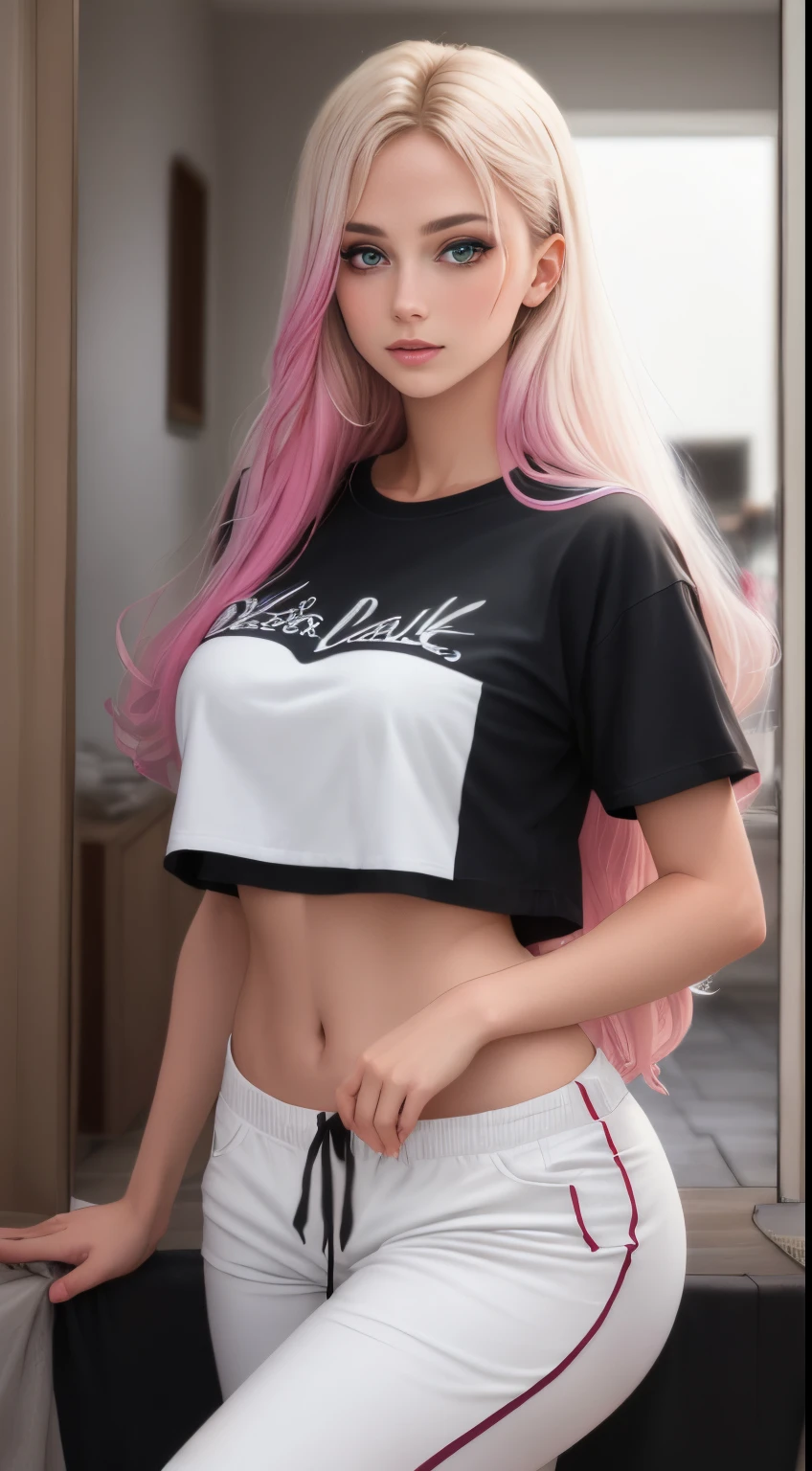 masterpiece, 8k, Award-winning photo, photoRealistic, Realistic, Very detailed, Ultra-high resolution, Ray Trakun, ///one person, The most beautiful, 20-year-old , (sexy, Japanese Idols), (Pink Hair:1.3),///Human details Shiny skin , Detailed skin , Beautifully detailed face , Beautiful details , /// (double eyelid, Droopy eyes), (Brightly colored large breasts:1.2), Sunburn, ///(((Sitting,))), (From below:1.6), Remember, ///(sofa:1.3), Blurred Background, /// jewelry,Earrings,necklace,(sexyな唇:1.5),(Sweaty body:1.5),A well-trained body,((blouse,Shorts)),(Trained abdominal muscles:1.2),(Galfuku),
///Finished ultra-Realistic textures, RAW Photos,Shine,
