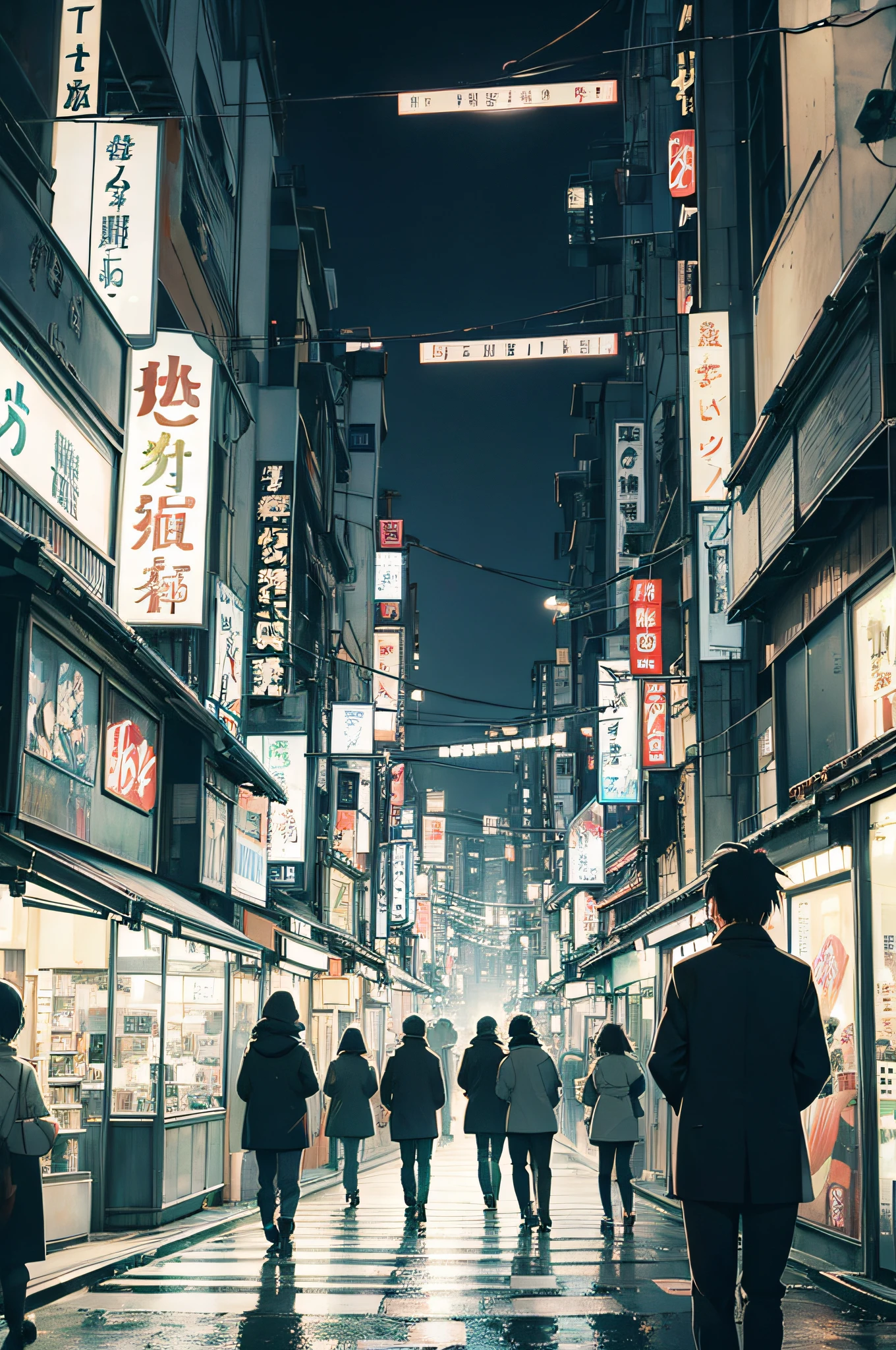 Busy Tokyo streets.It uses a combination of traditional hand-drawn animation and digital techniques to convey the emotional depth of the story... The cityscape should be lively and lively.., It focuses on capturing the rapidly changing nature of Tokyo... Use a light palette for flashback sequences.., Emphasize the differences between the past and the present...