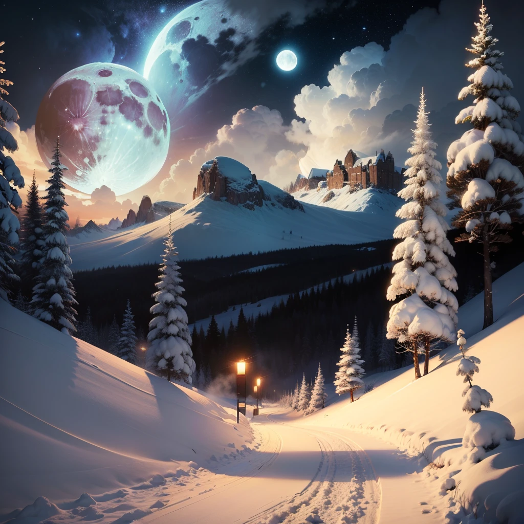 snowy moon night wallpaper --auto --s2