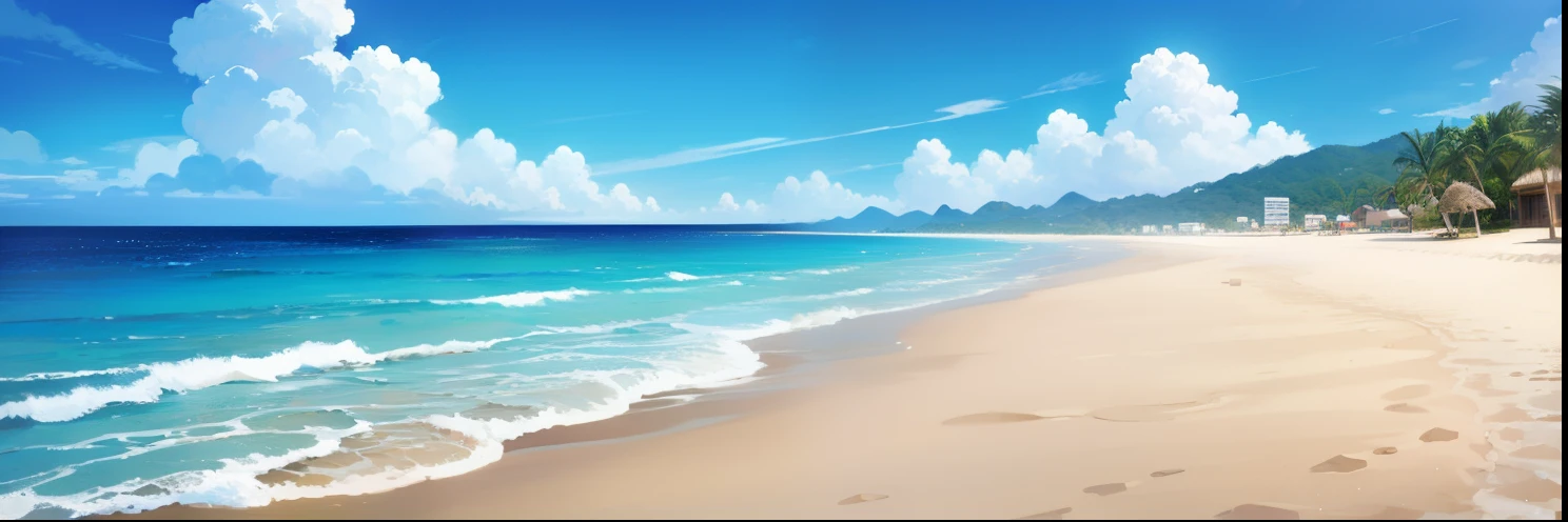 Beautiful beach, beautiful sand, amazingly beautiful ocean, beautiful ocean shore, bright sunny day, beautiful sky, beautiful clouds