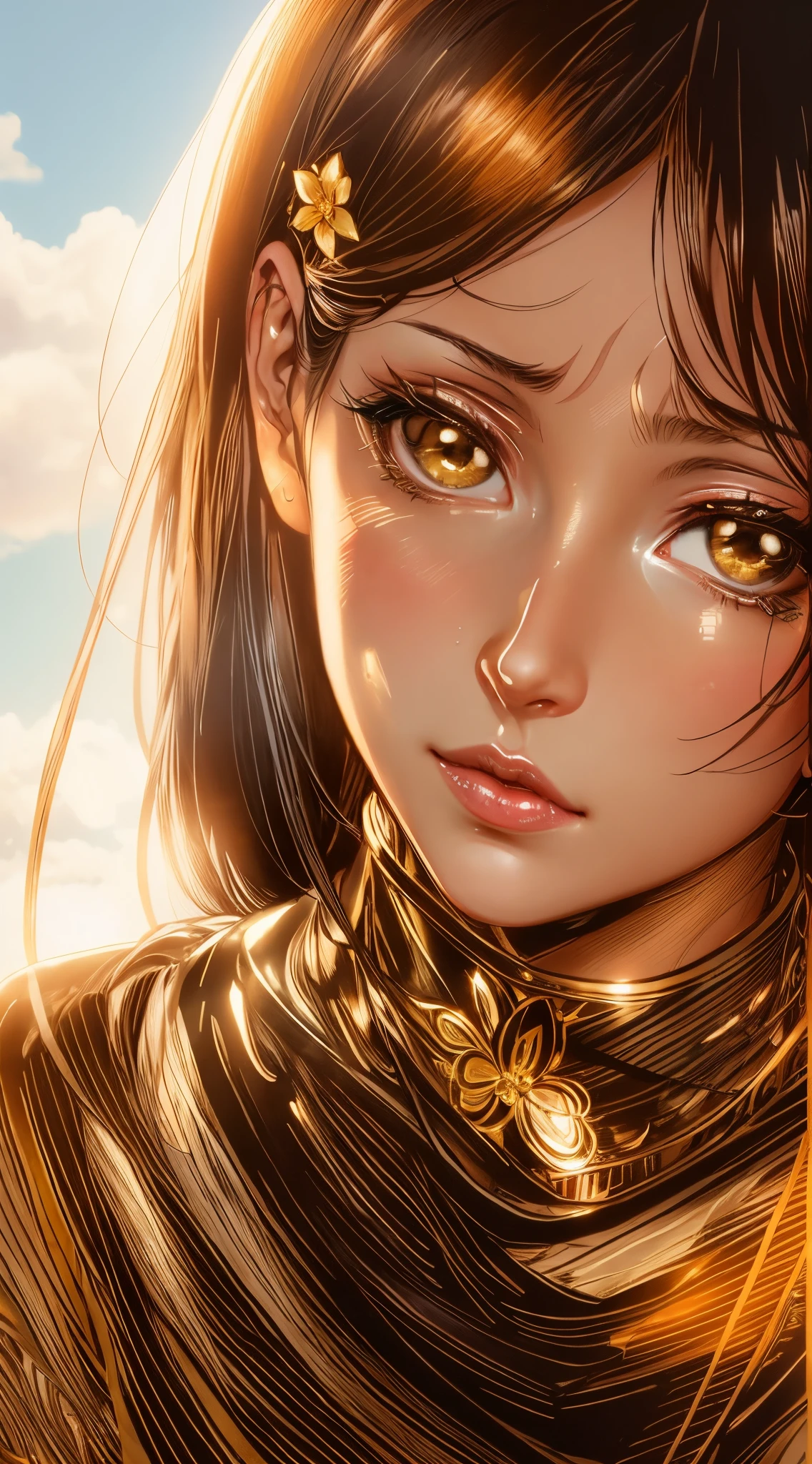 arafed image of a sexy couple posing together in a window, seductive tifa lockhart portrait, tifa, tifa lockhart, tifa lockheart, tifa lockhart portrait, glamorous tifa lockheart, portrait of tifa lockhart, tifa lockhart with black and gold hair, range murata and artgerm, 8k high quality detailed art