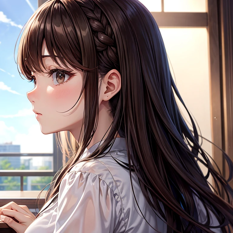 Highest quality, work, (Realistic: 1,2), 1 girl, Brown Hair, Brown eyes, front, Detailed face, Beautiful Eyes　Boyish feeling　