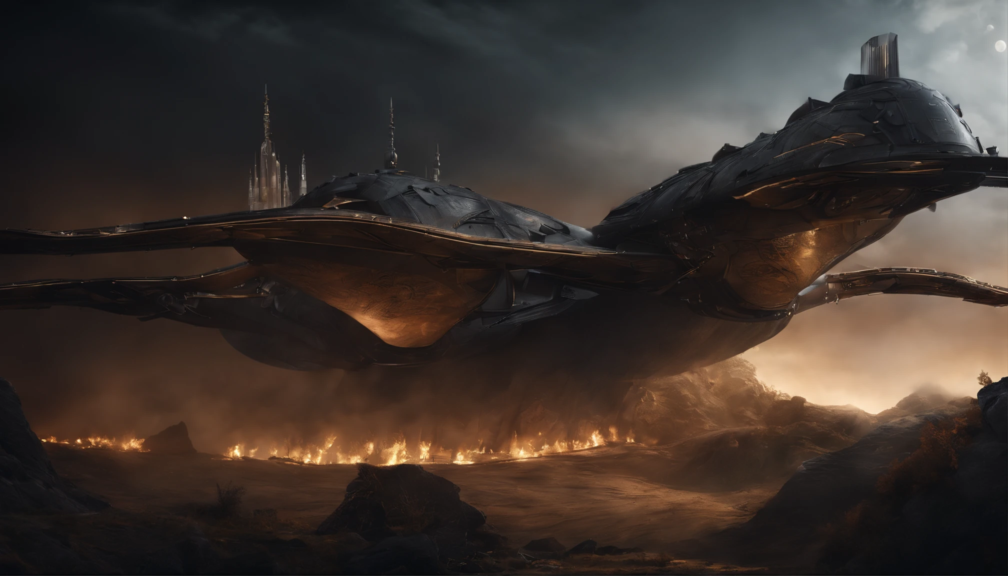 medieval science fiction scene,glowing effect,natta,solid black background, Highly detailed and ultra-realistic visuals,oc rendered,Shot using 70mm-AR,Hyper-realistic,Ultra photo realsisim,super-fine,artworks,电影灯光,cinematic perspective