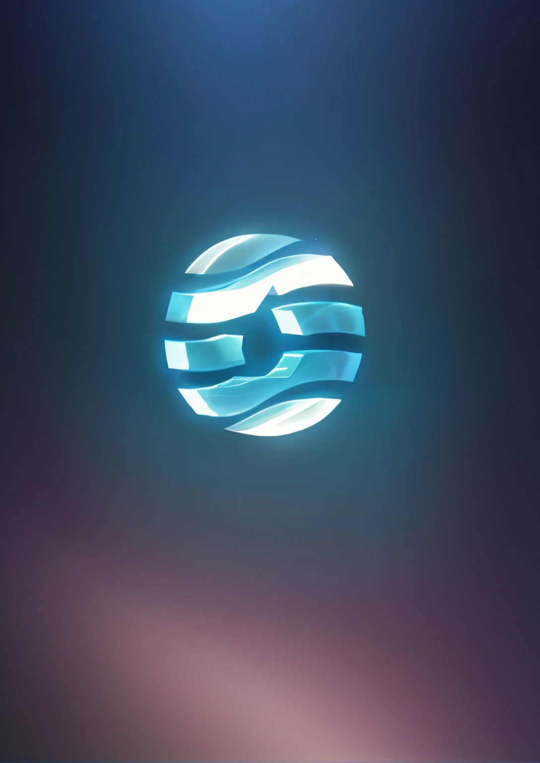 Close up of blue and white logo with circle, 3D logo, 2D 3D Shape Logo, sign without text, Round sign, clean sign, water elemental, corporate logos, light ripple, Signature without text, logotype, single flag, 2D vector logo, Round sign, clean logo design, abstract logo, 2D logo
