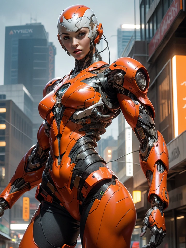 Cinematic, hyper-detailed, and insanely detailed, this artwork captures the essence of a bald hairless muscular female android girl. Beautiful color grading, enhancing the overall cinematic feel. Unreal Engine brings her anatomic cybernetic muscle suit to life, appearing even more mesmerizing. With the use of depth of field (DOF), every detail is focused and accentuated, drawing attention to her eyes and the intricate design of the anatomic cybernetic muscle suit . The image resolution is at its peak, utilizing super-resolution technology to ensure every pixel is perfect. Cinematic lighting enhances her aura, while anti-aliasing techniques like FXAA and TXAA keep the edges smooth and clean. Adding realism to the anatomic cybernetic muscle suit, RTX technology enables ray tracing. Additionally, SSAO (Screen Space Ambient Occlusion) gives depth and realism to the scene, the girl's anatomic cybernetic muscle suit become even more convincing. In the post-processing and post-production stages, tone mapping enhances the colors, creating a captivating visual experience. The integration of CGI (Computer-Generated Imagery) and VFX (Visual Effect brings out the anatomic cybernetic muscle suit's intricate features in a seamless manner. SFX (Sound Effects) complement the visual artistry, immersing the viewer further into this fantastic world. The level of detail is awe-inspiring, with intricate elements meticulously crafted, the artwork hyper maximalist and hyper-realistic. Volumetric effects add depth and dimension, and the photorealism is unparalleled. The image is rendered in 8K resolution, ensuring super-detailed visuals. The volumetric lightning adds a touch of magic, highlighting her beauty and the aura of her anatomic cybernetic muscle suit in an otherworldly way. High Dynamic Range (HDR) technology makes the colors pop, adding richness to the overall composition. Ultimately, this artwork presents an unreal portrayal of a super muscled cybernetic female android