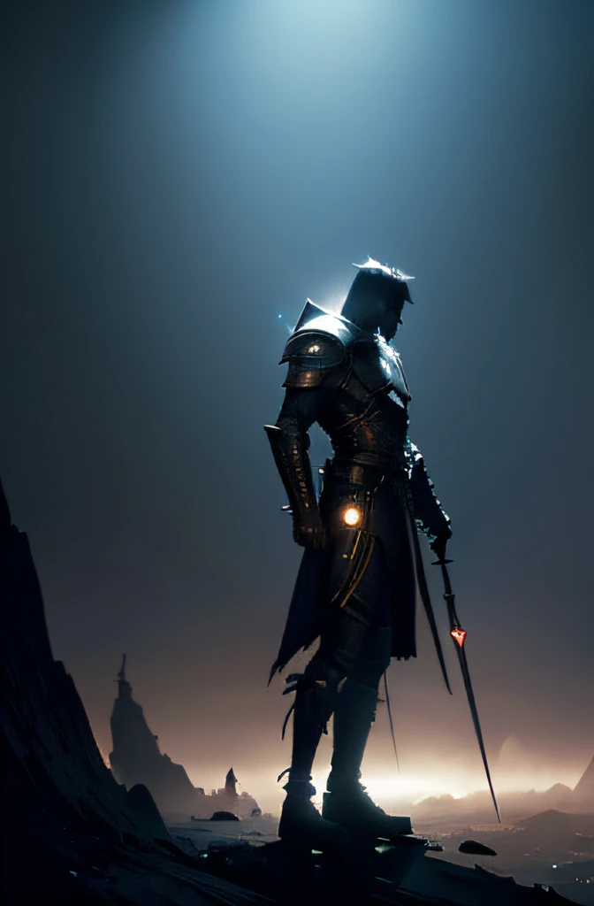 Sci-fi warrior in medieval costume,greg beeple, epic fantasy sci fi illustration, craig mullins nekro, craig mullins style, by Tyler Jacobson, paul lehr and beeple, concept art futuristic norse, Inspired by Craig Mullins, Complex concept art painting, Destiny concept art, Craig Mullins Key to Darkness
