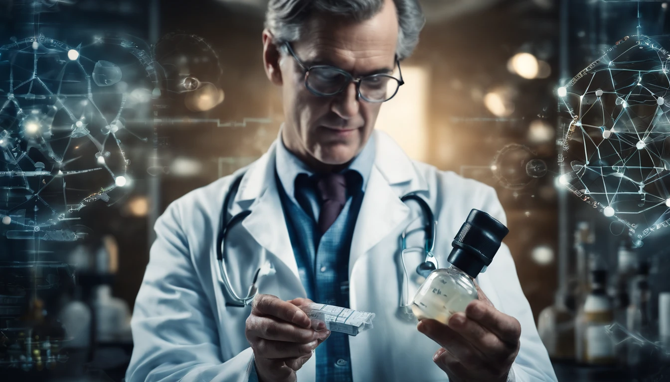 A man’s hand slowly turning into rock, he inject serum to his hand, his hand recovered