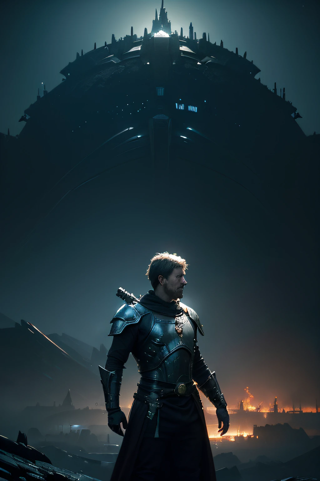 Sci-fi warrior in medieval costume,greg beeple, epic fantasy sci fi illustration, craig mullins nekro, craig mullins style, by Tyler Jacobson, paul lehr and beeple, concept art futuristic norse, Inspired by Craig Mullins, Complex concept art painting, Destiny concept art, Craig Mullins Key to Darkness
